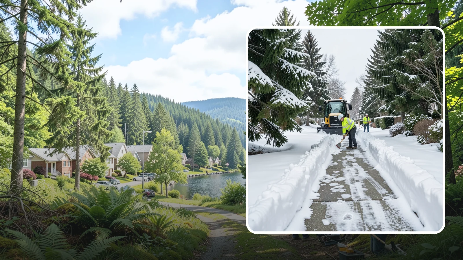 Property Management Sidewalk Clearing in Lake Forest Park, King County, WA - Portfolio-wide sidewalk clearing for Western Washington property managers, delivering consistent walk service and documentation...