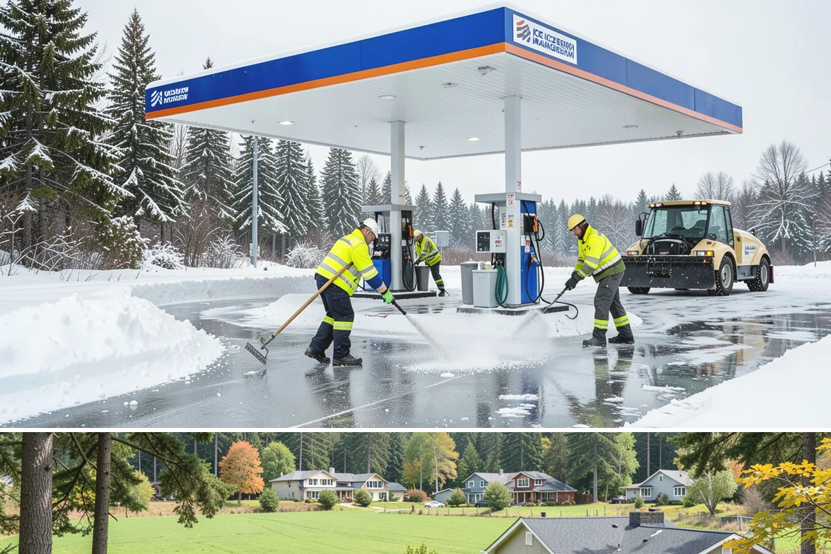 Property Management Sidewalk Clearing in Lyman, Skagit County, WA - Property management demand spans late November through February, when portfolio-wide freeze-thaw keeps every managed walk in play.