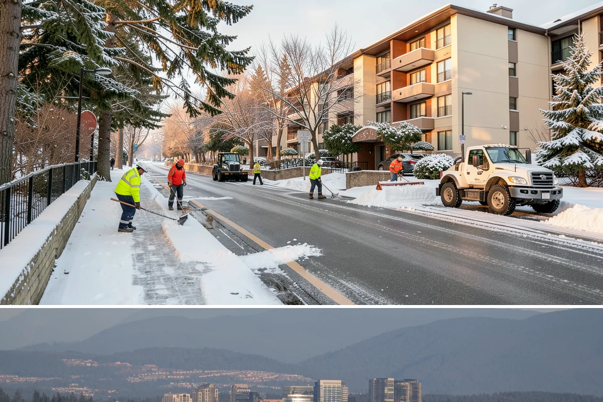 Property Management Sidewalk Clearing in Medina, King County, WA - Property management demand spans late November through February, when portfolio-wide freeze-thaw keeps every managed walk in play.