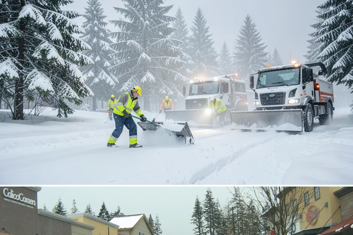 Property Management Sidewalk Clearing in Mill Creek, Snohomish County, WA - Property management demand spans late November through February, when portfolio-wide freeze-thaw keeps every managed walk in play.