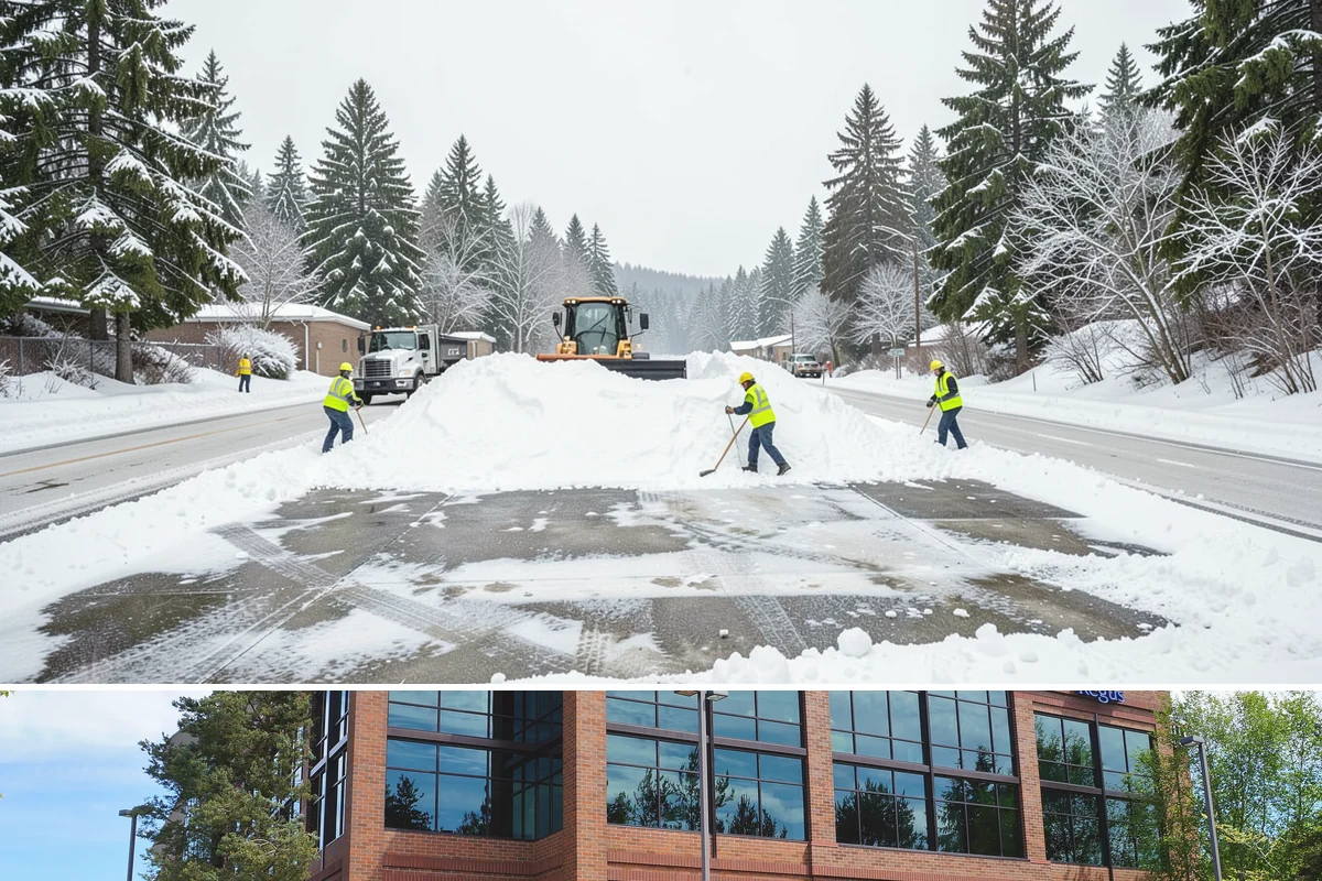 Property Management Sidewalk Clearing in Mountlake Terrace, Snohomish County, WA - Property management demand spans late November through February, when portfolio-wide freeze-thaw keeps every managed walk in play.