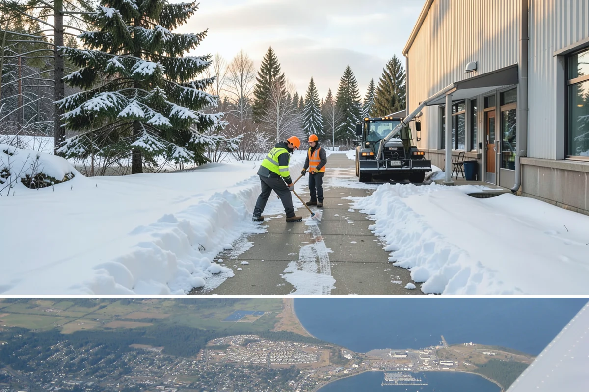 Property Management Sidewalk Clearing in Oak Harbor, Island County, WA - Property management demand spans late November through February, when portfolio-wide freeze-thaw keeps every managed walk in play.