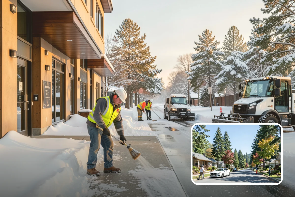 Property Management Sidewalk Clearing in Orting, Pierce County, WA - Consistent sidewalk standards across your entire portfolio