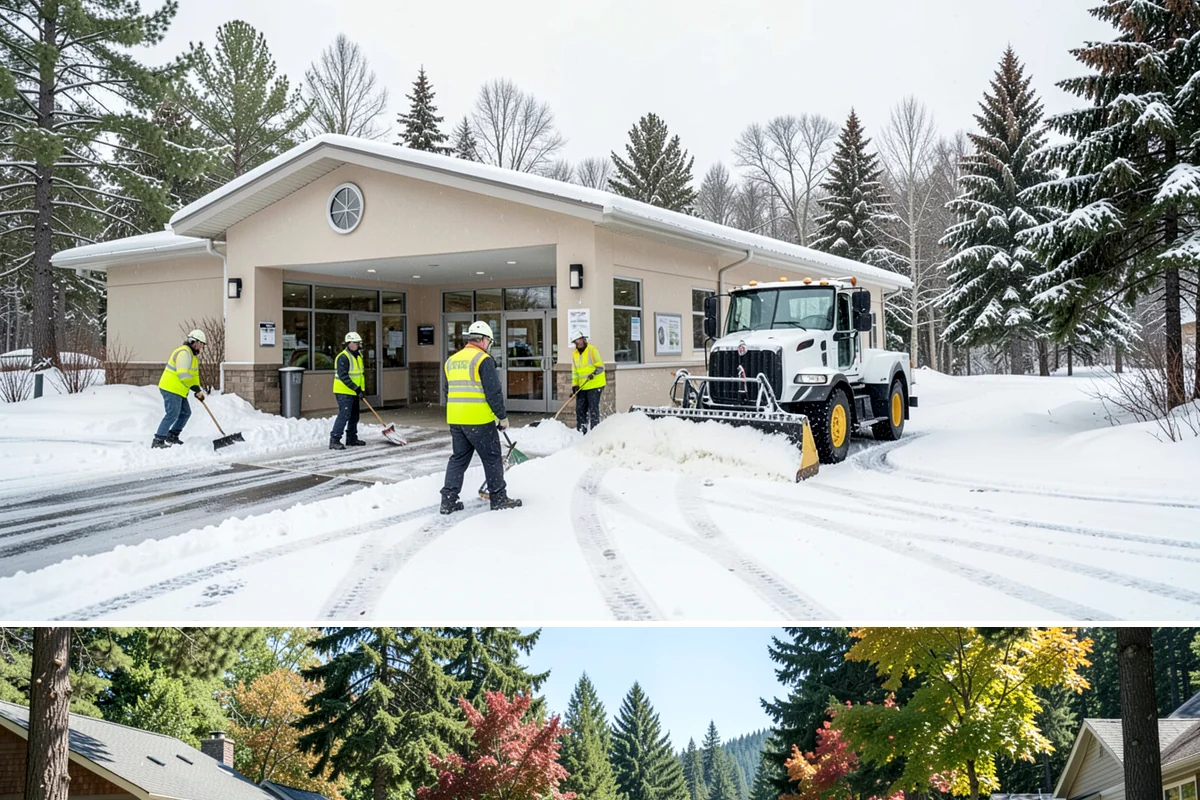 Property Management Sidewalk Clearing in Orting, Pierce County, WA - Property management demand spans late November through February, when portfolio-wide freeze-thaw keeps every managed walk in play.