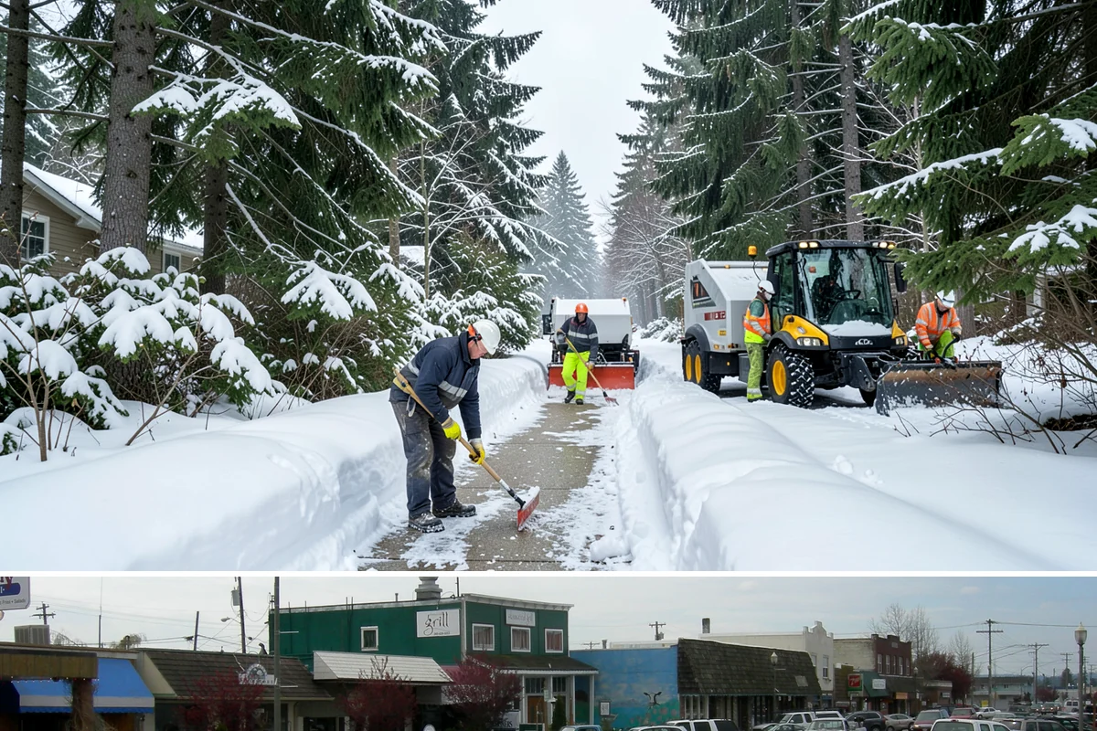Property Management Sidewalk Clearing in Stanwood, Snohomish County, WA - Property management demand spans late November through February, when portfolio-wide freeze-thaw keeps every managed walk in play.