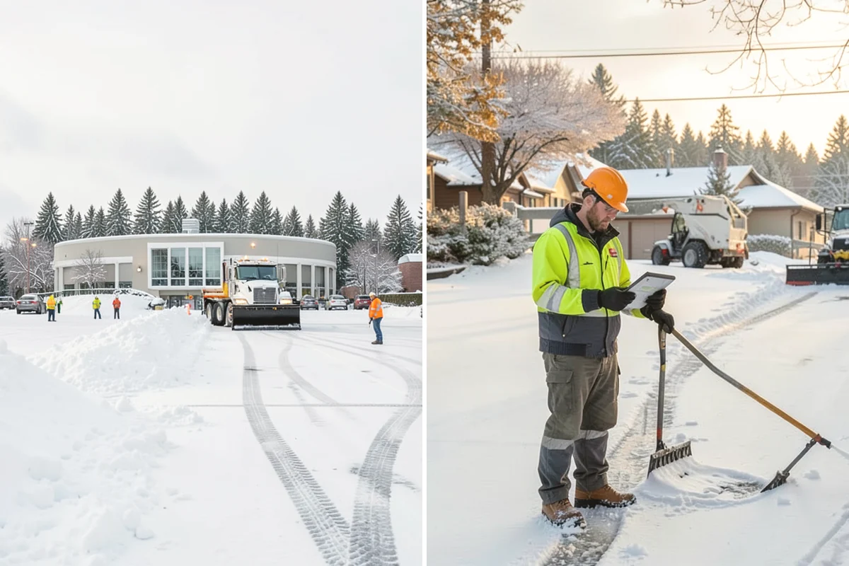 Property Management Sidewalk Clearing in Steilacoom, Pierce County, WA - Inventory the walkways at each managed property