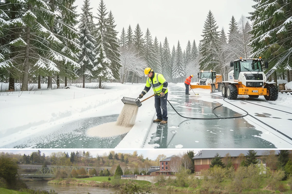 Property Management Sidewalk Clearing in Tukwila, King County, WA - Property management demand spans late November through February, when portfolio-wide freeze-thaw keeps every managed walk in play.