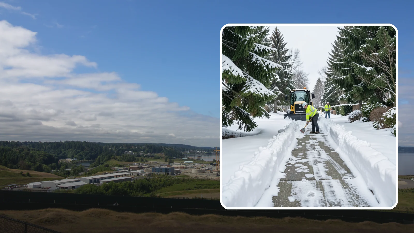 Property Management Sidewalk Clearing in University Place, Pierce County, WA - Portfolio-wide sidewalk clearing for Western Washington property managers, delivering consistent walk service and documentation...