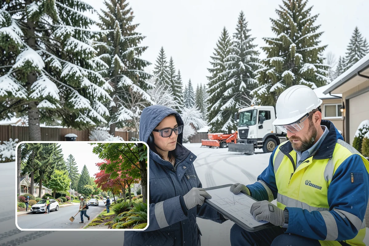 Property Management Snow Plowing in Beaux Arts Village, King County, WA - Entire portfolio served under one contract and contact
