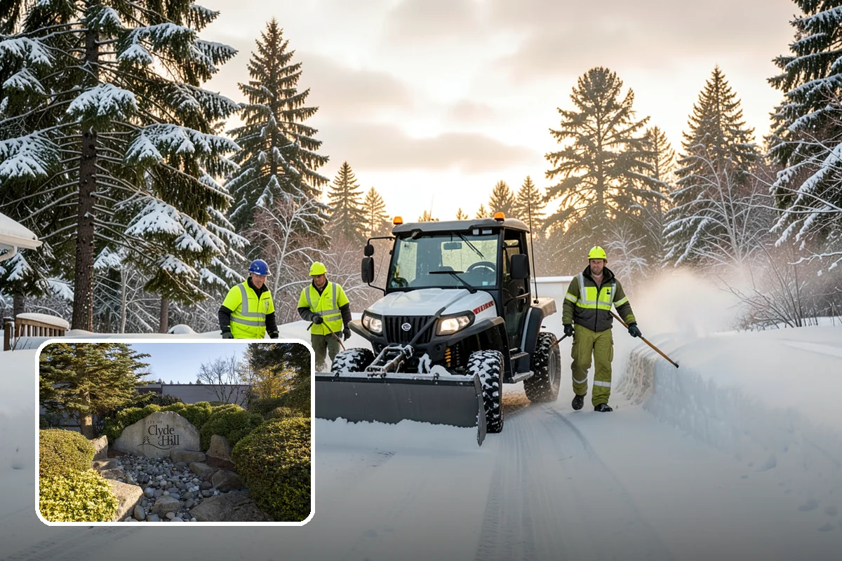 Property Management Snow Plowing in Clyde Hill, King County, WA - Entire portfolio served under one contract and contact