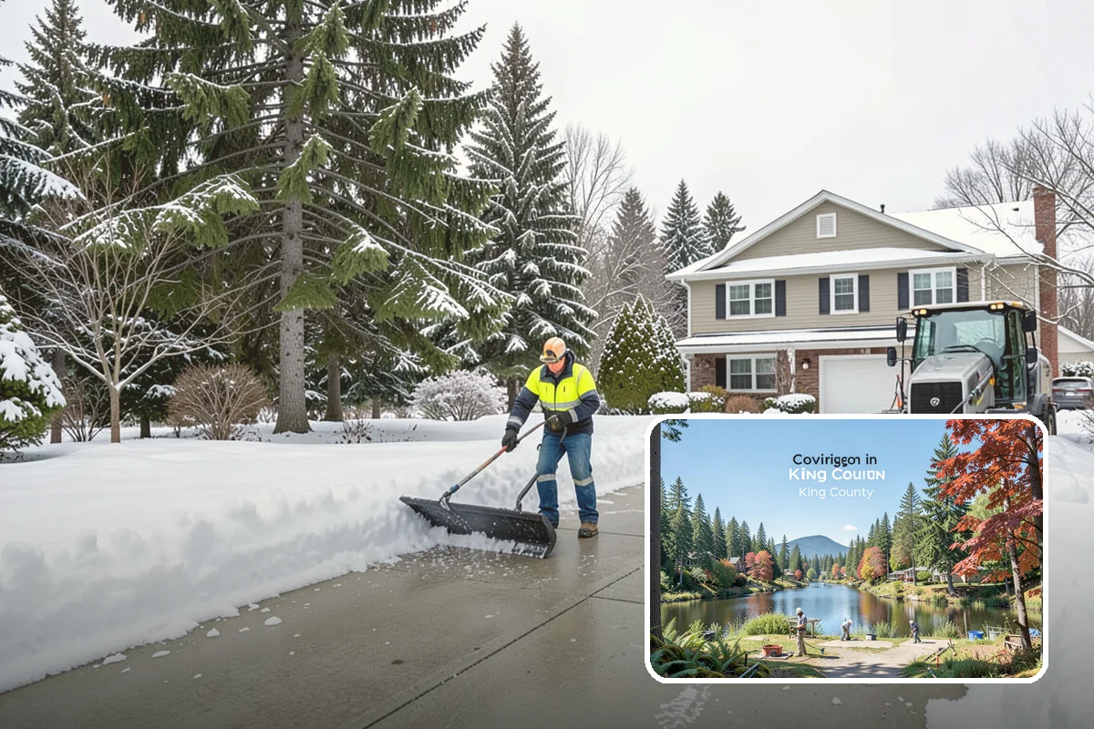Property Management Snow Plowing in Covington, King County, WA - Entire portfolio served under one contract and contact