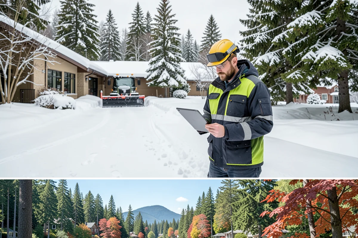 Property Management Snow Plowing in Covington, King County, WA - Consolidate your portfolio under one contract before winter so every site is covered from the first storm.