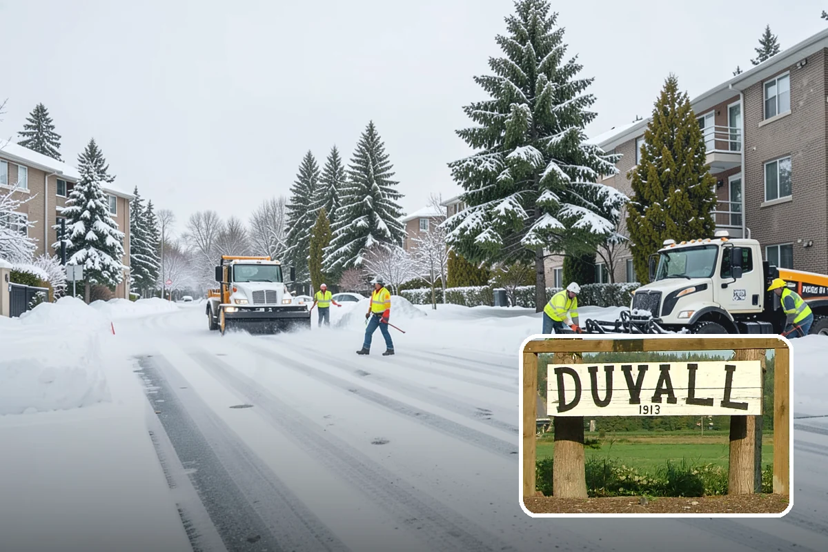 Property Management Snow Plowing in Duvall, King County, WA - Entire portfolio served under one contract and contact