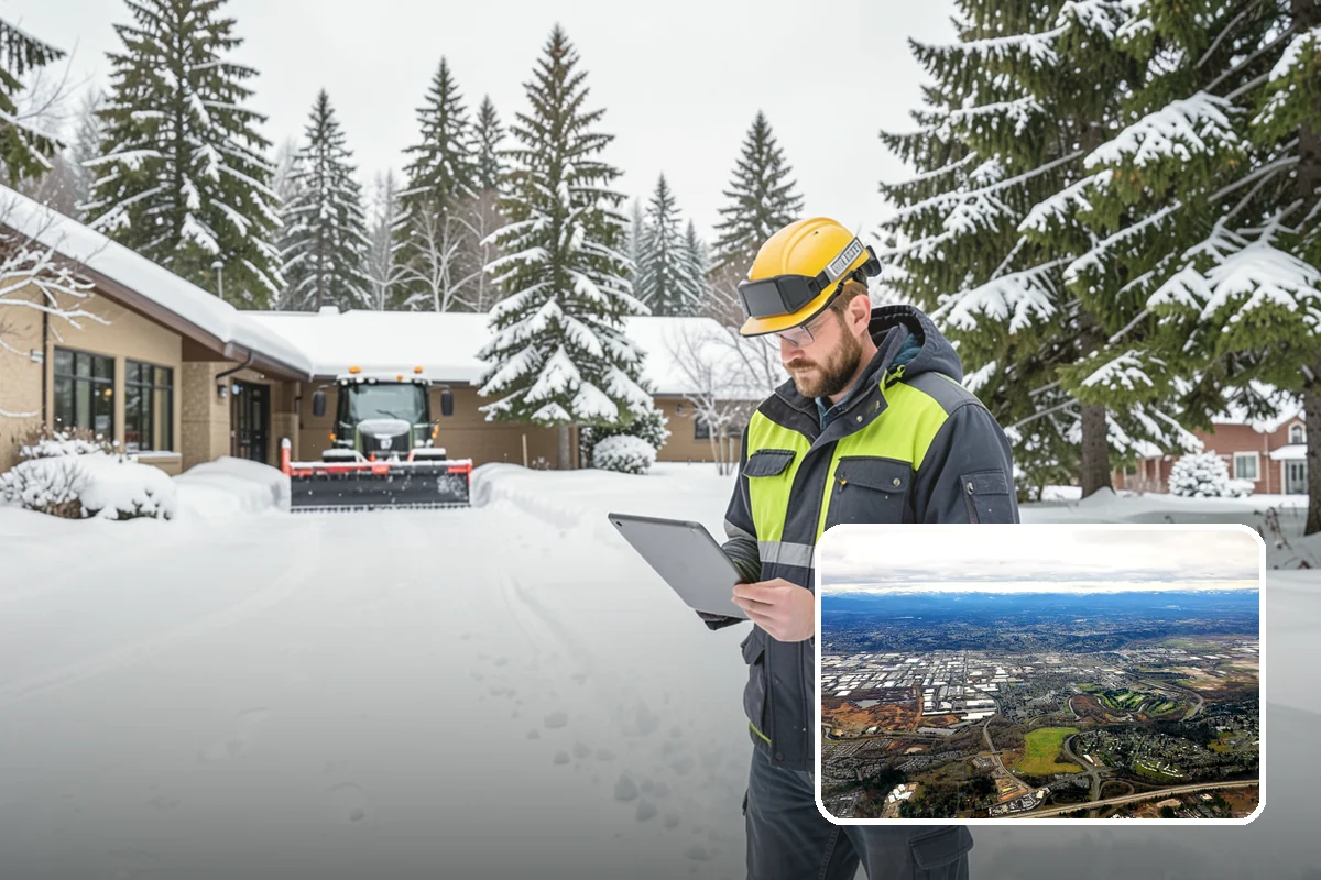Property Management Snow Plowing in Kent, King County, WA - Entire portfolio served under one contract and contact