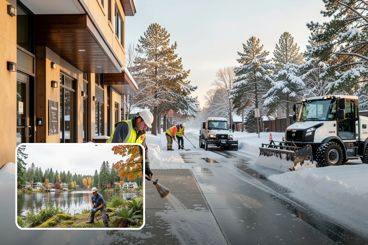 Property Management Snow Plowing in La Conner, Skagit County, WA - Entire portfolio served under one contract and contact
