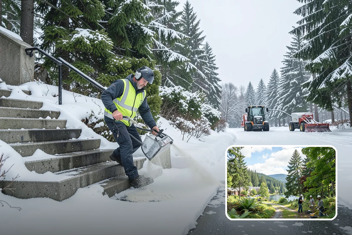 Property Management Snow Plowing in Lake Forest Park, King County, WA - Entire portfolio served under one contract and contact