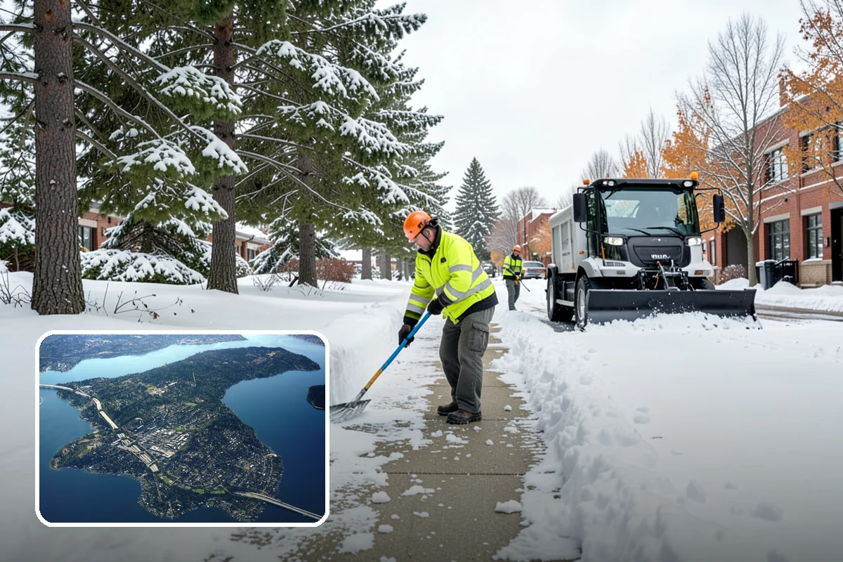Property Management Snow Plowing in Mercer Island, King County, WA - Entire portfolio served under one contract and contact