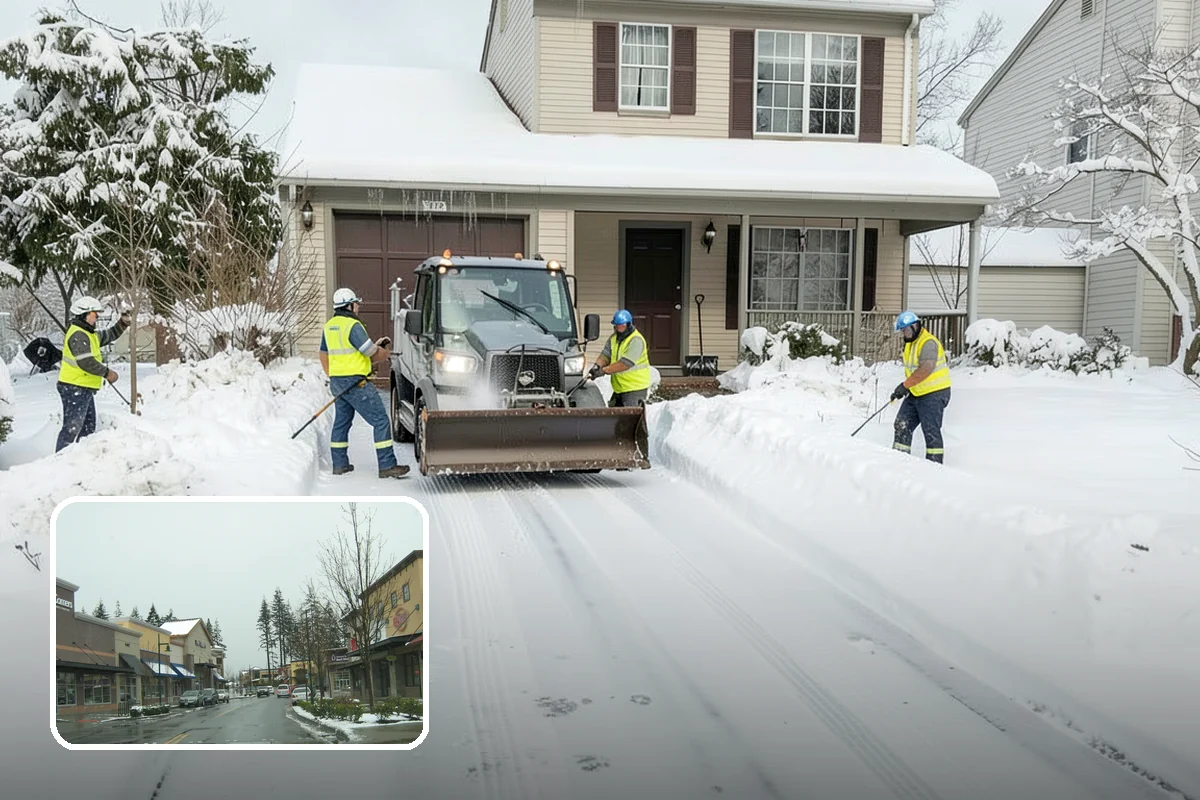 Property Management Snow Plowing in Mill Creek, Snohomish County, WA - Entire portfolio served under one contract and contact