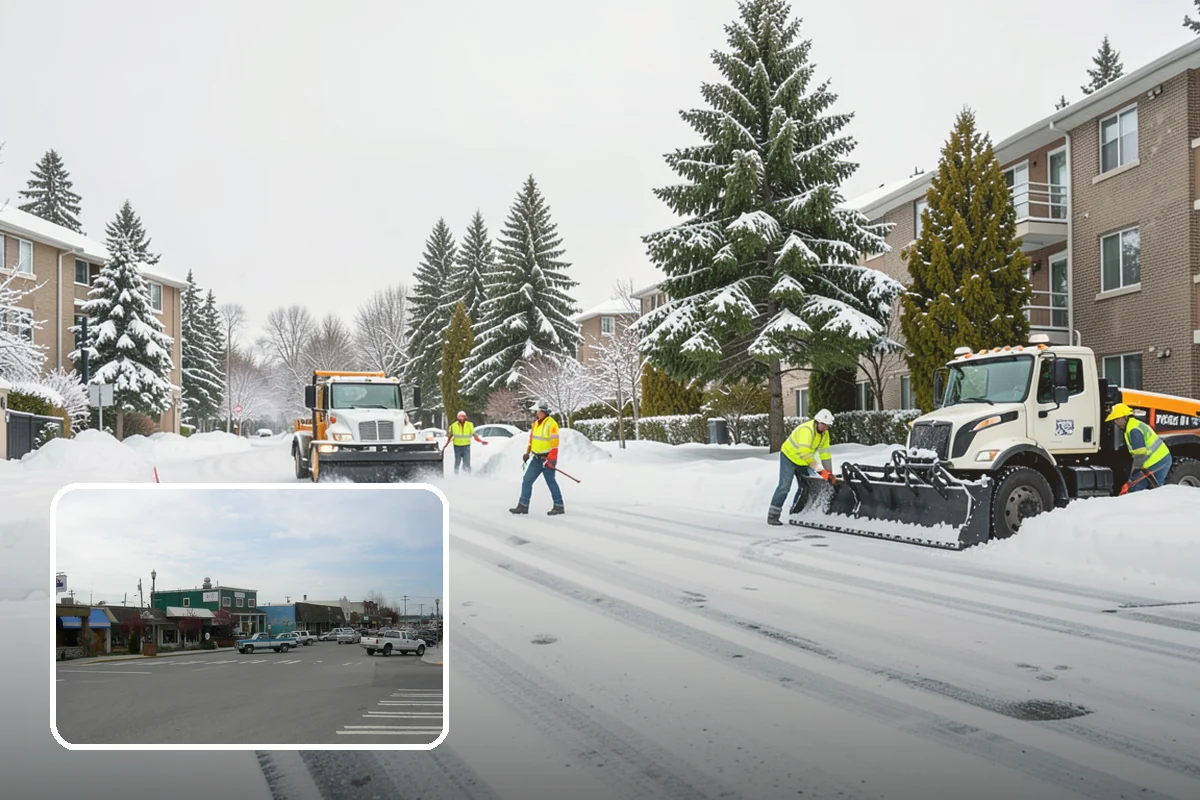 Property Management Snow Plowing in Stanwood, Snohomish County, WA - Entire portfolio served under one contract and contact
