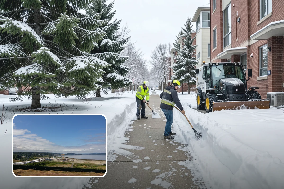 Property Management Snow Plowing in University Place, Pierce County, WA - Entire portfolio served under one contract and contact