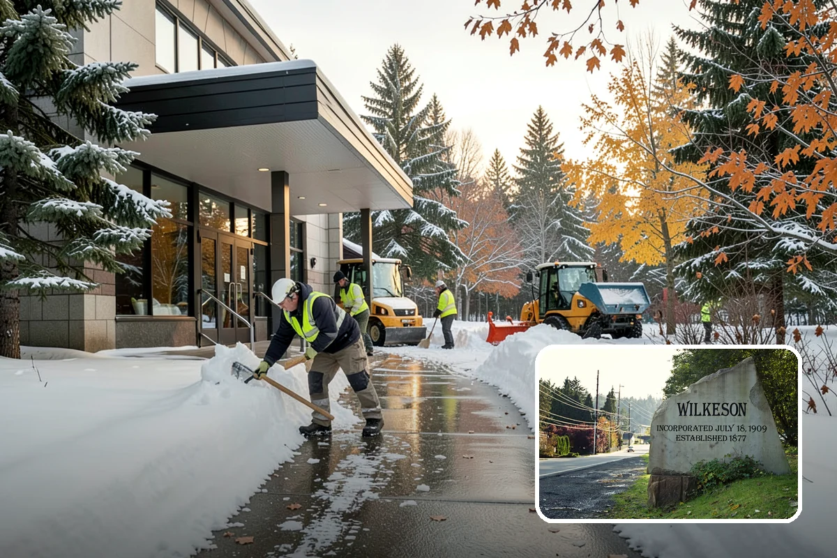 Property Management Snow Plowing in Wilkeson, Pierce County, WA - Entire portfolio served under one contract and contact