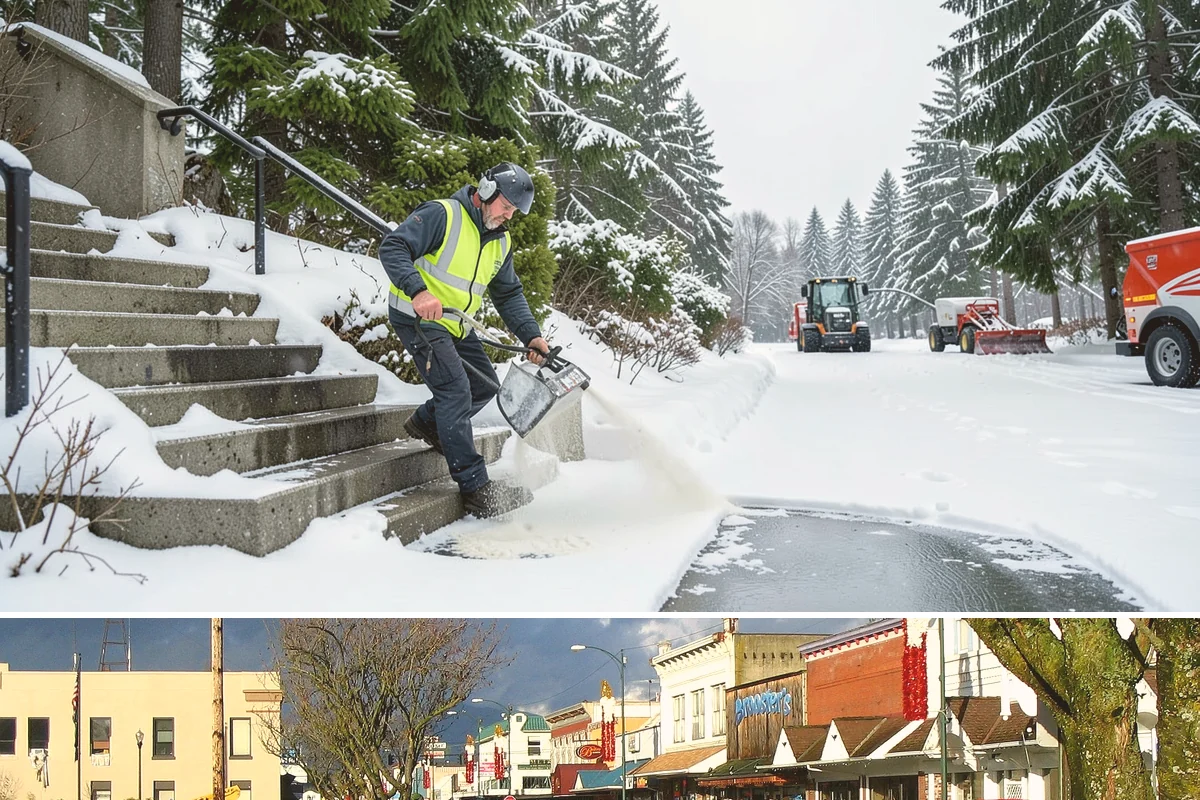 Public Sidewalk Clearing in Arlington, Snohomish County, WA - Public sidewalk clearing is required after every snowfall through the winter season.