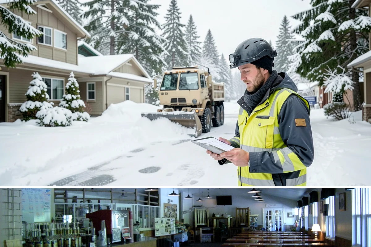Public Sidewalk Clearing in Black Diamond, King County, WA - Public sidewalk clearing is required after every snowfall through the winter season.