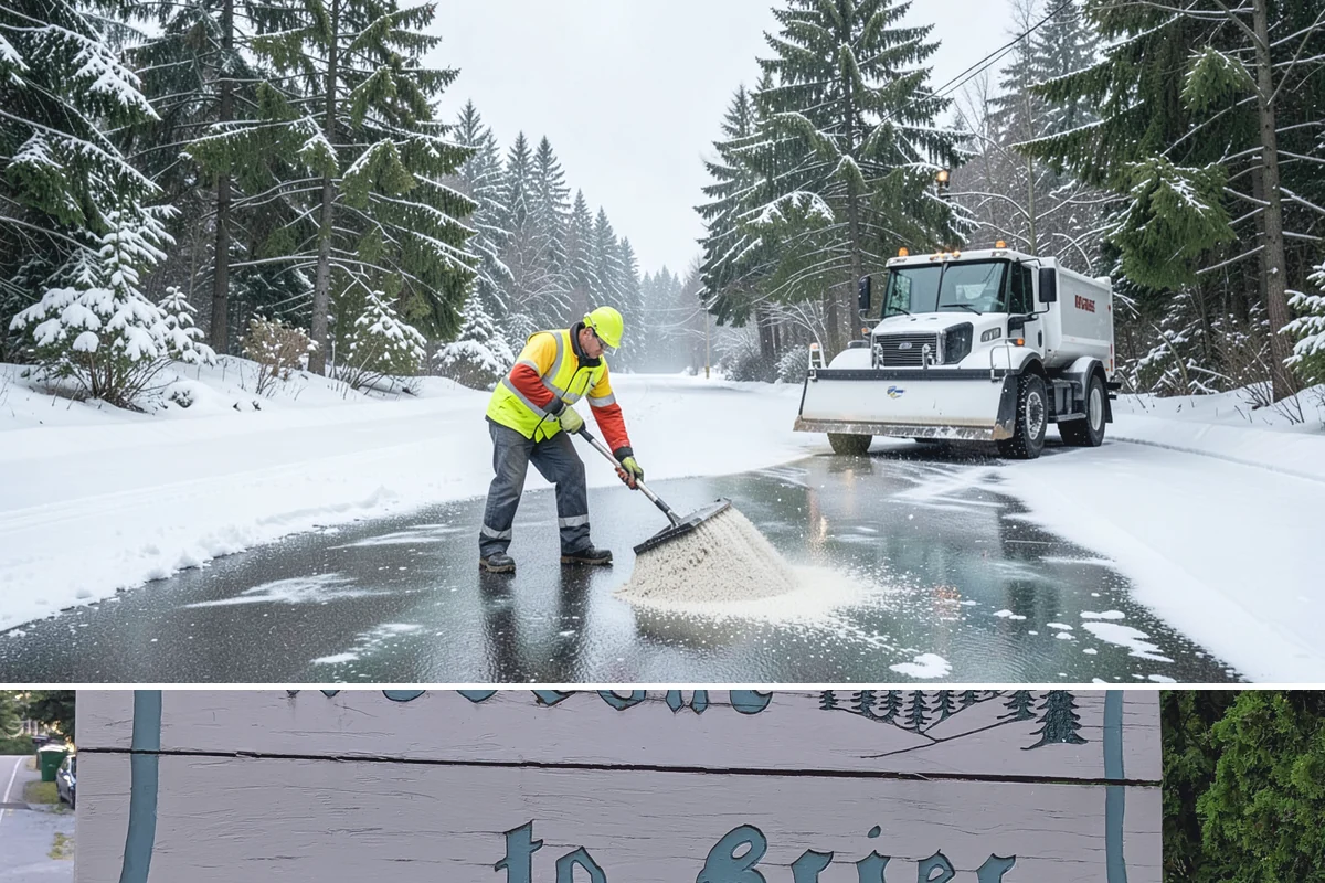 Public Sidewalk Clearing in Brier, Snohomish County, WA - Public sidewalk clearing is required after every snowfall through the winter season.