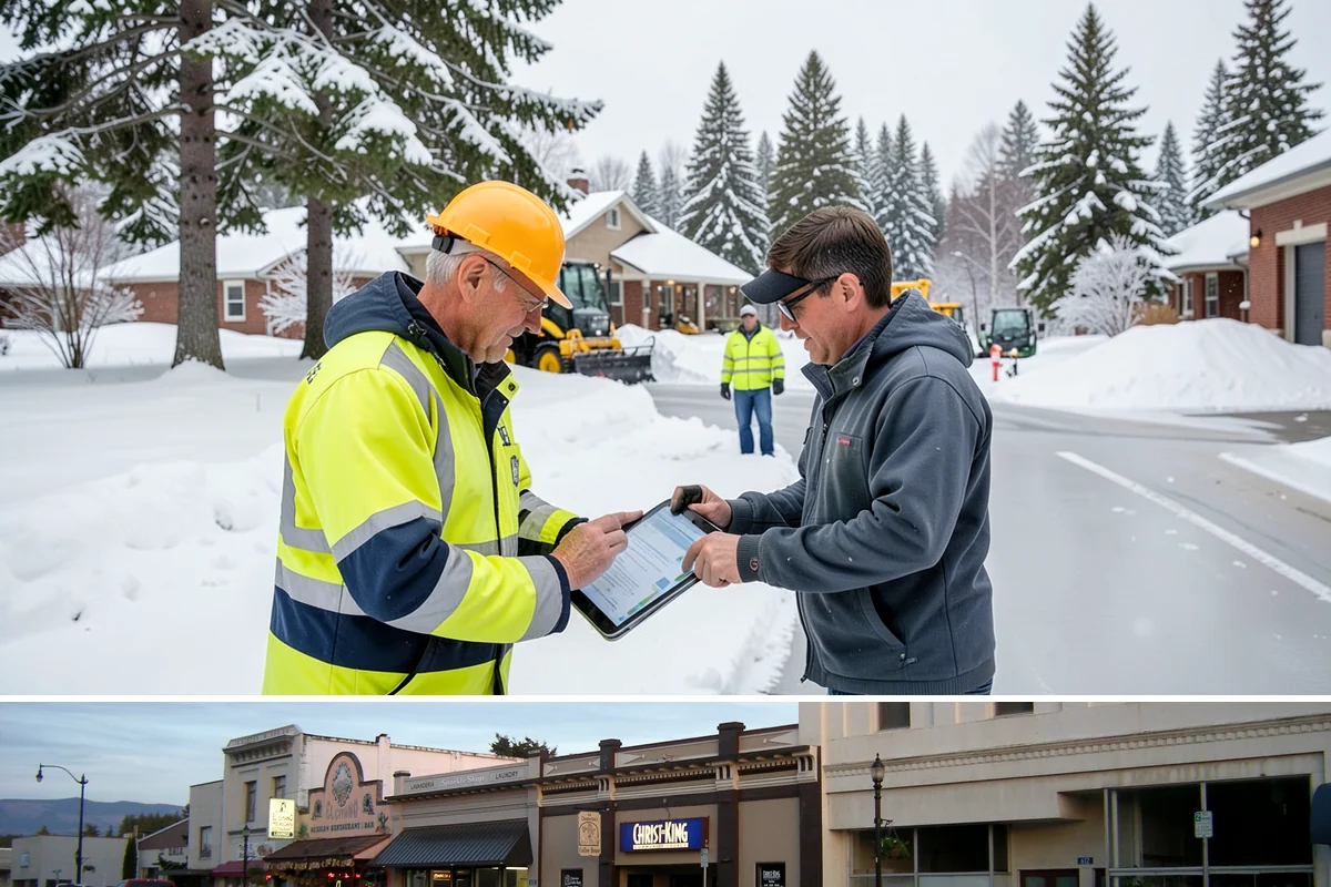 Public Sidewalk Clearing in Burlington, Skagit County, WA - Public sidewalk clearing is required after every snowfall through the winter season.