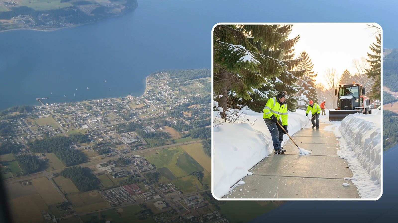 Public Sidewalk Clearing in Coupeville, Island County, WA - We keep the public sidewalks fronting your property clear to meet local ordinances and protect pedestrians.