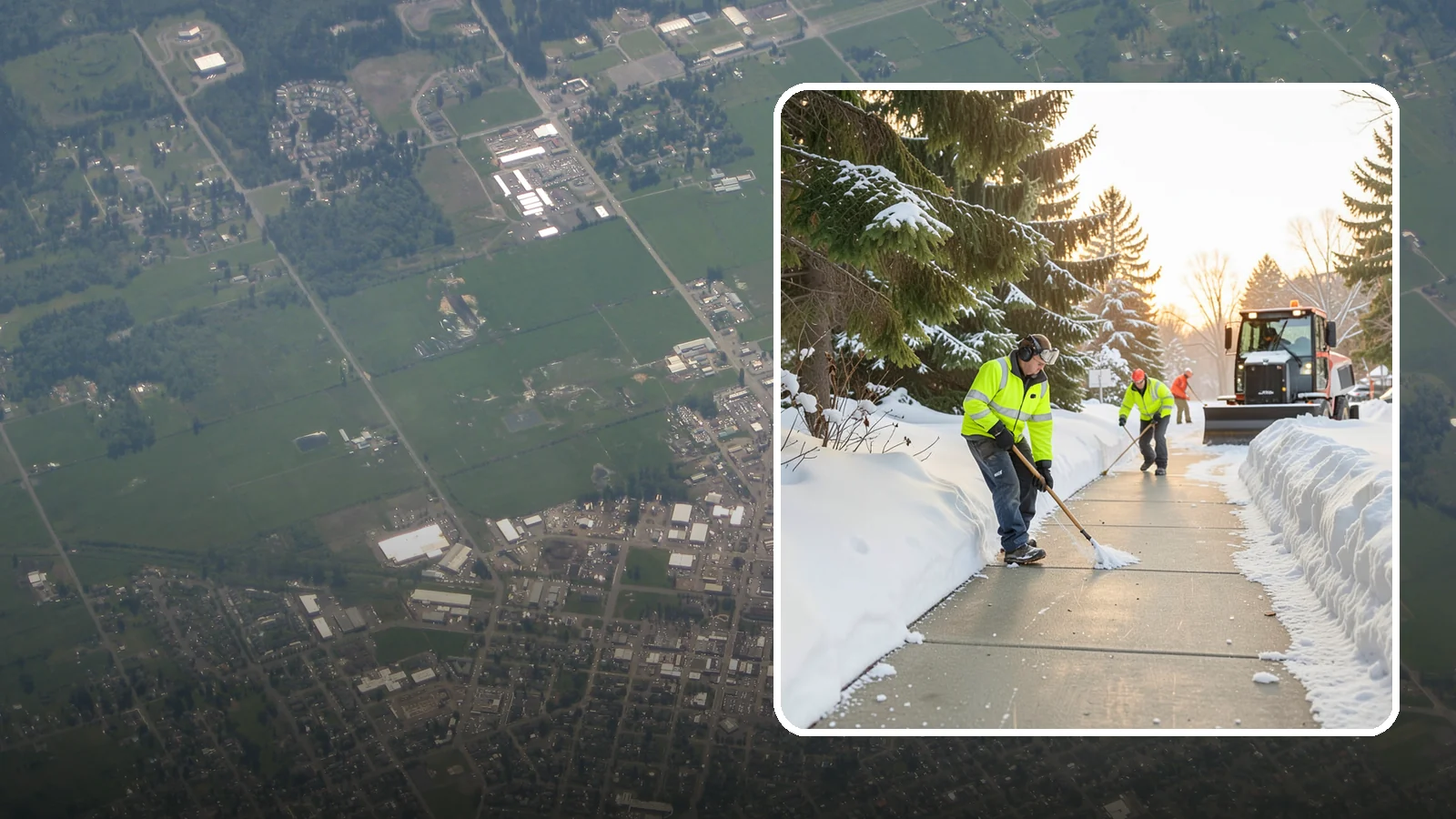 Public Sidewalk Clearing in Enumclaw, King County, WA - We keep the public sidewalks fronting your property clear to meet local ordinances and protect pedestrians.