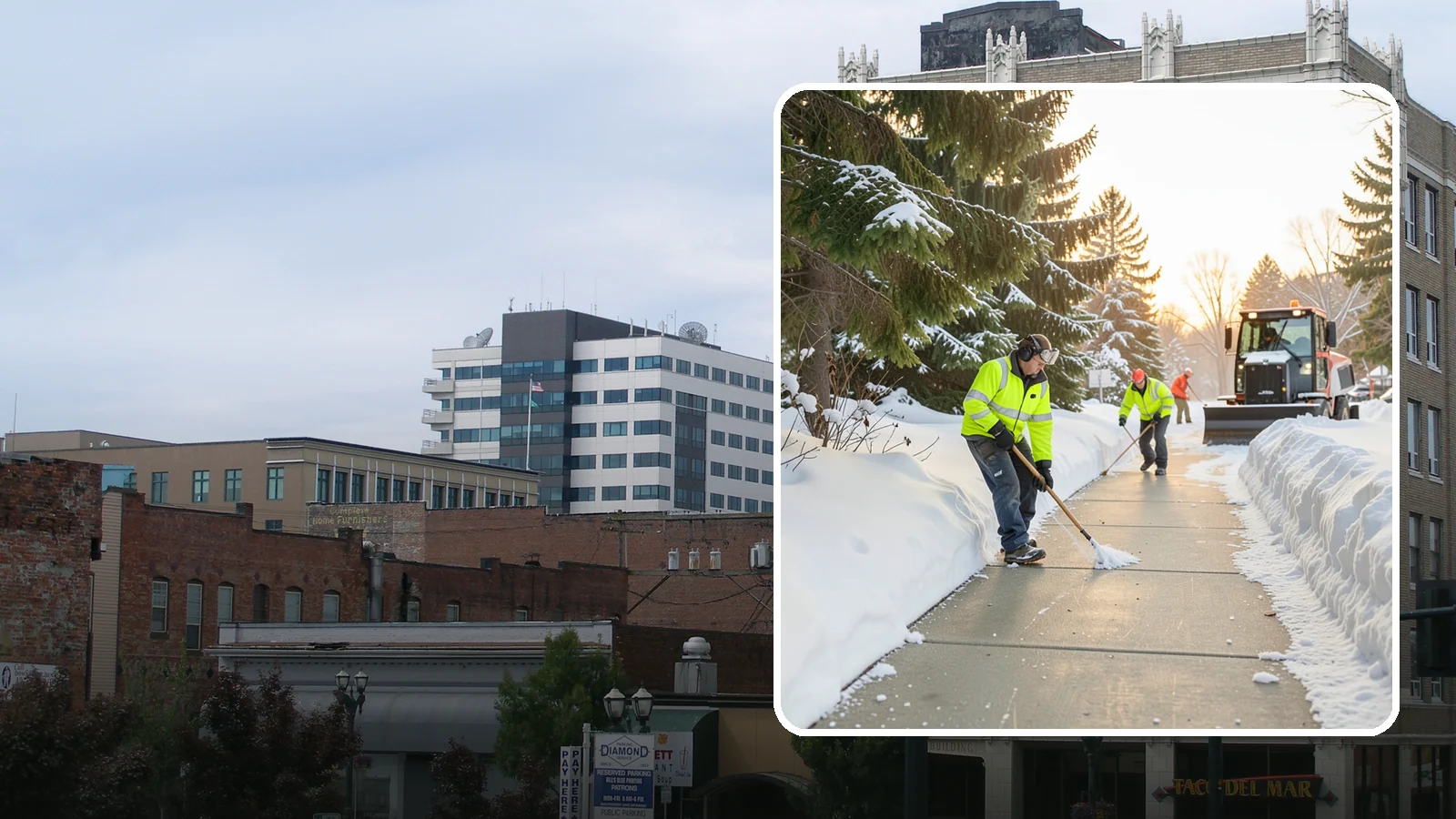 Public Sidewalk Clearing in Everett, Snohomish County, WA - We keep the public sidewalks fronting your property clear to meet local ordinances and protect pedestrians.