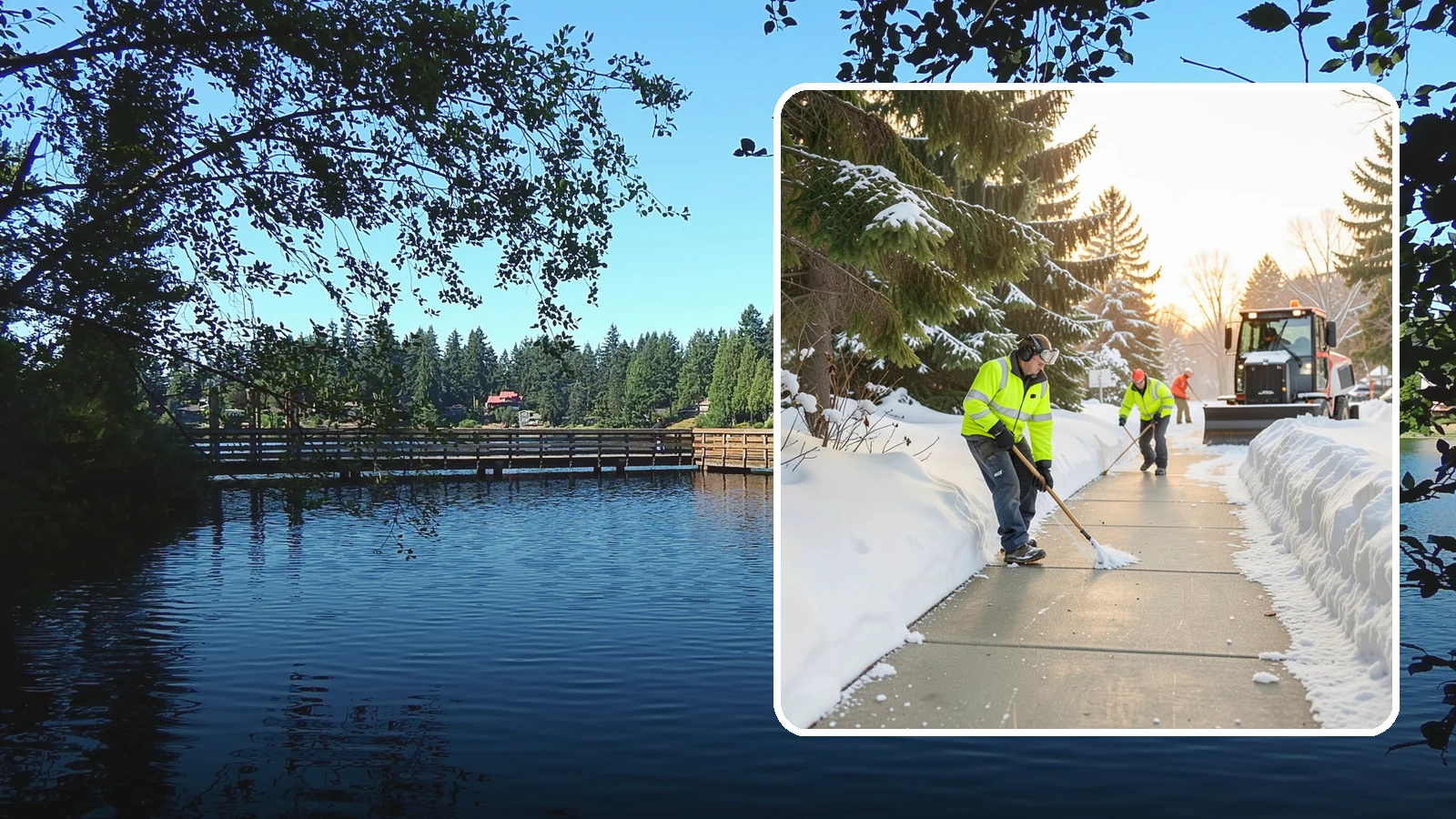 Public Sidewalk Clearing in Federal Way, King County, WA - We keep the public sidewalks fronting your property clear to meet local ordinances and protect pedestrians.