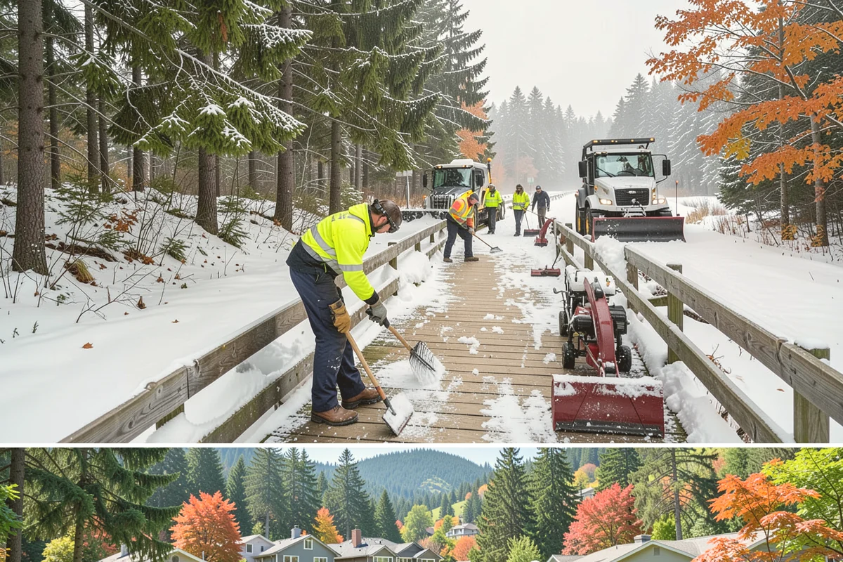 Public Sidewalk Clearing in Fircrest, Pierce County, WA - Public sidewalk clearing is required after every snowfall through the winter season.