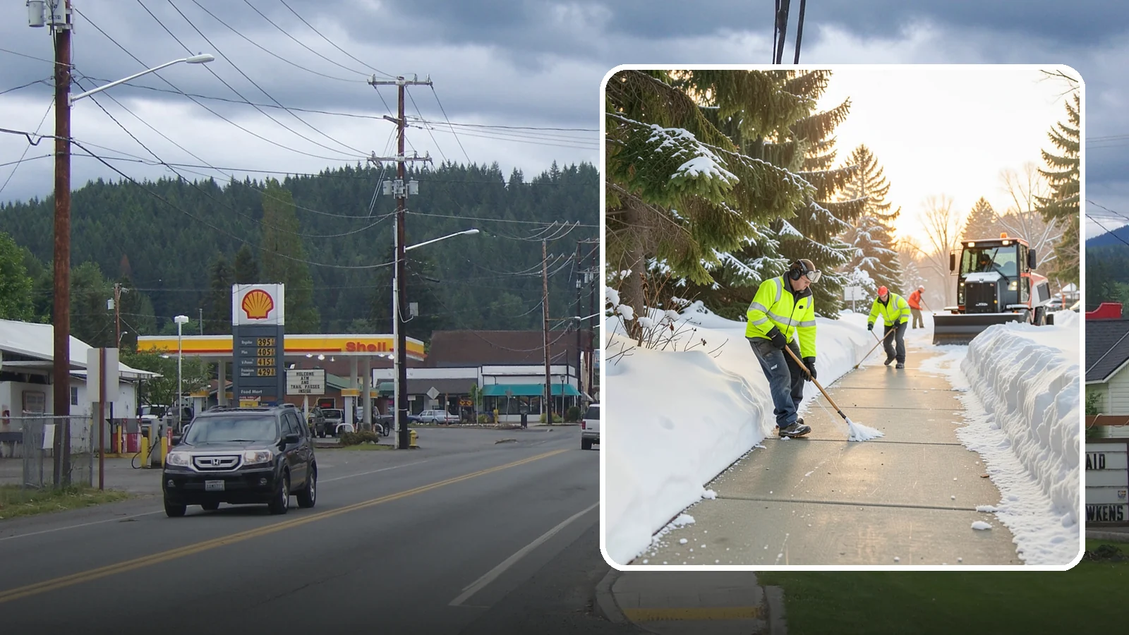 Public Sidewalk Clearing in Granite Falls, Snohomish County, WA - We keep the public sidewalks fronting your property clear to meet local ordinances and protect pedestrians.