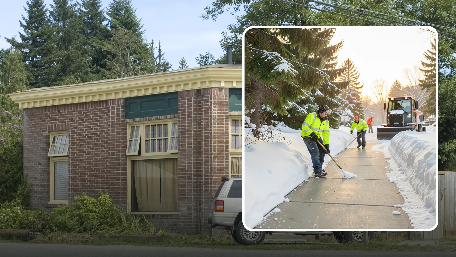 Public Sidewalk Clearing in Hamilton, Skagit County, WA - We keep the public sidewalks fronting your property clear to meet local ordinances and protect pedestrians.