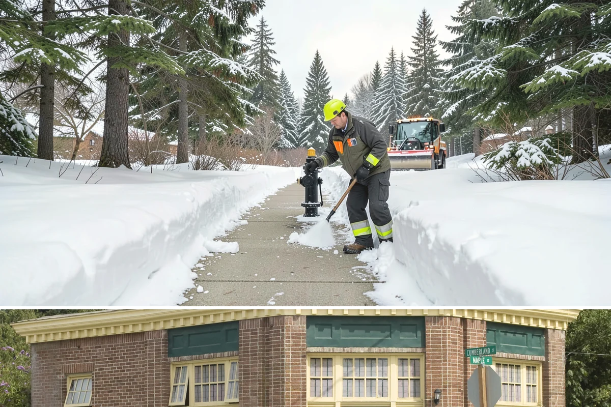 Public Sidewalk Clearing in Hamilton, Skagit County, WA - Public sidewalk clearing is required after every snowfall through the winter season.