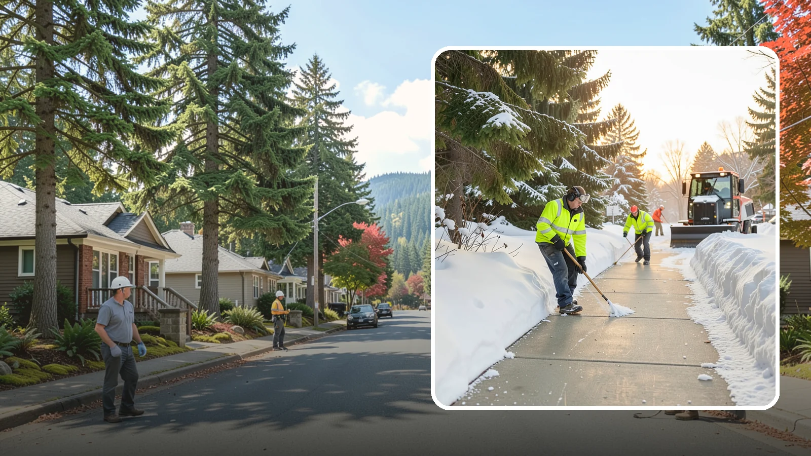 Public Sidewalk Clearing in Hunts Point, King County, WA - We keep the public sidewalks fronting your property clear to meet local ordinances and protect pedestrians.