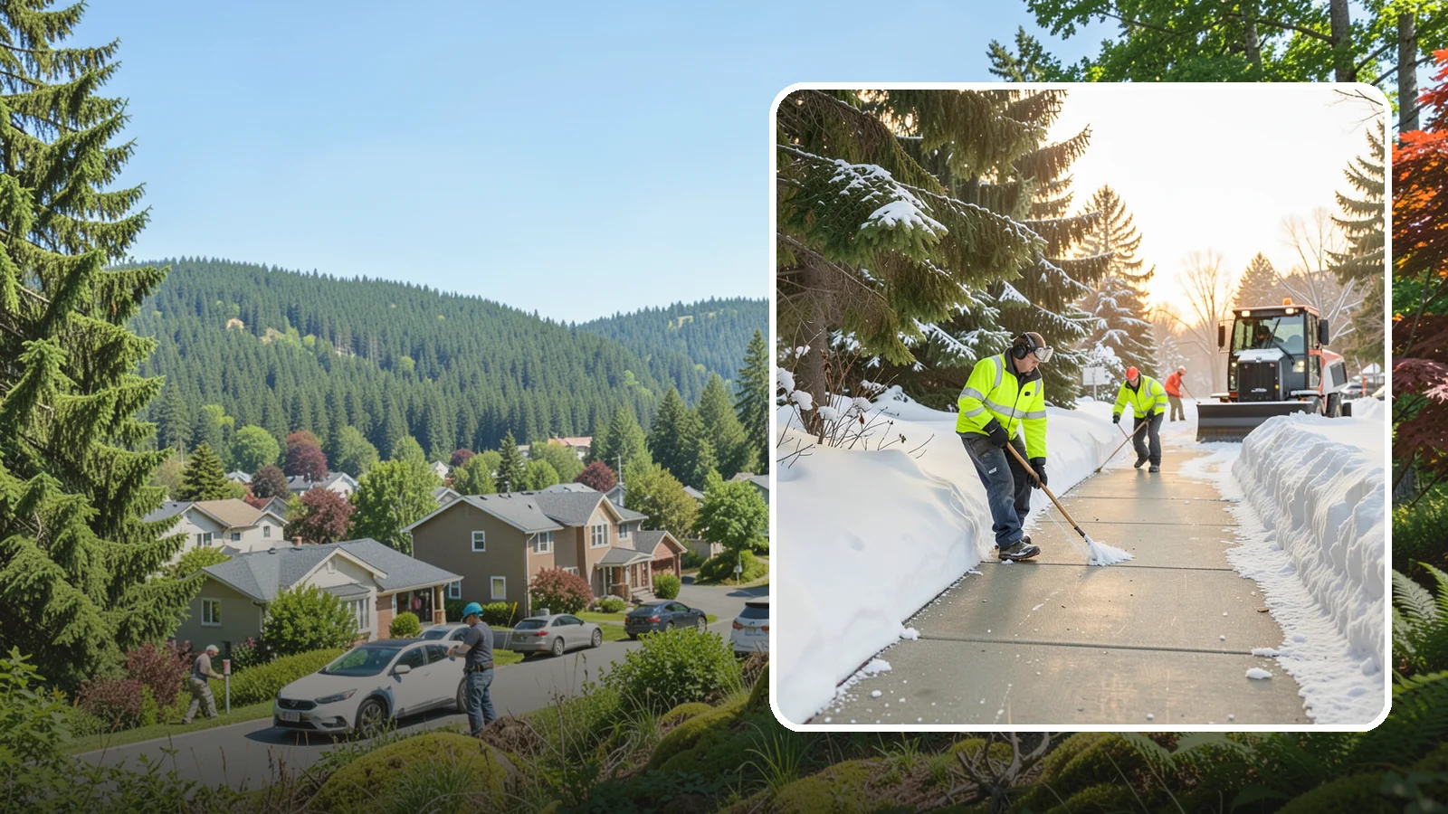 Public Sidewalk Clearing in Index, Snohomish County, WA - We keep the public sidewalks fronting your property clear to meet local ordinances and protect pedestrians.