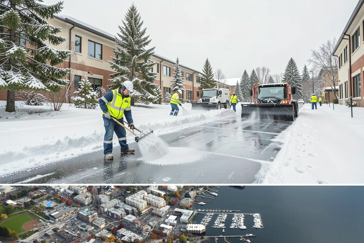 Public Sidewalk Clearing in Kirkland, King County, WA - Public sidewalk clearing is required after every snowfall through the winter season.