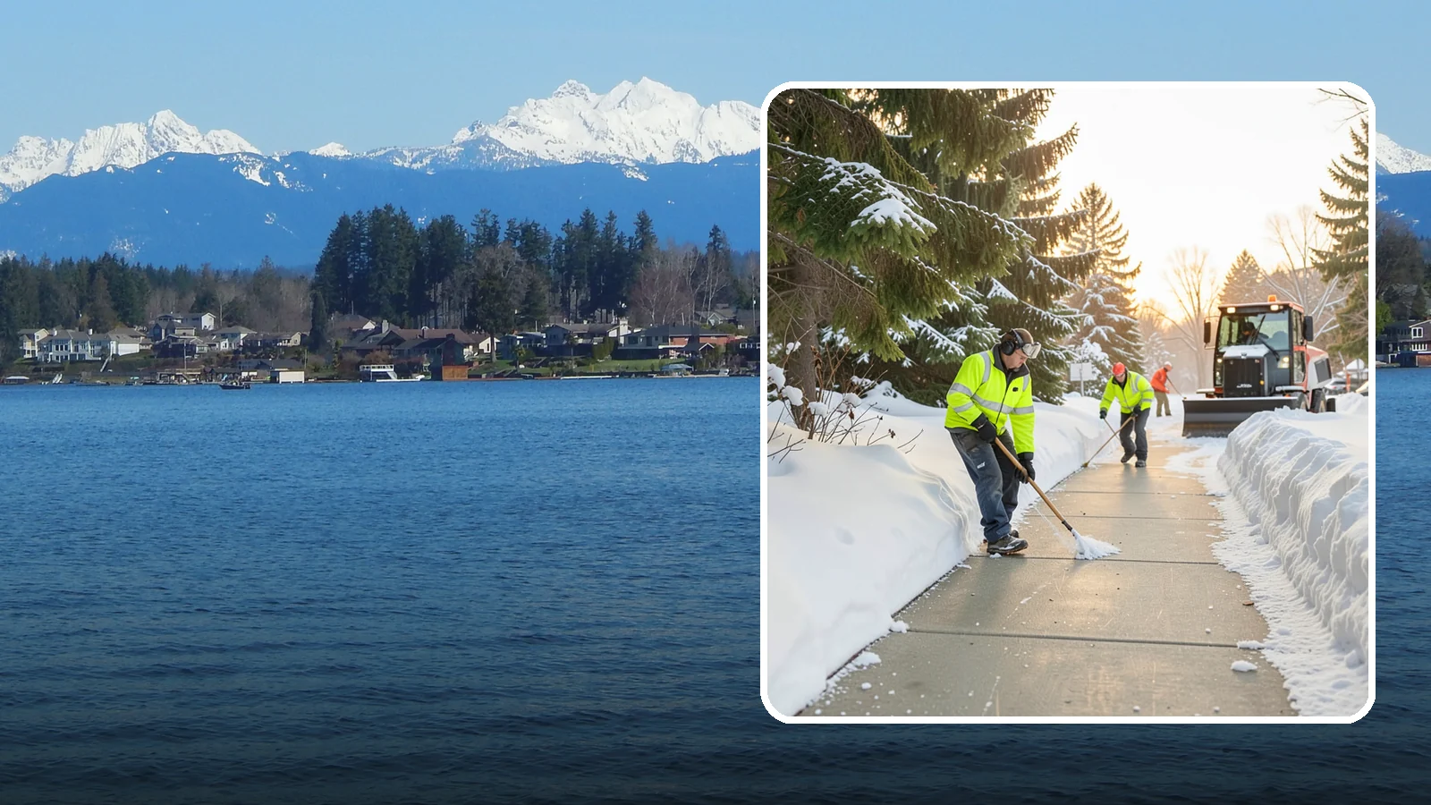 Public Sidewalk Clearing in Lake Stevens, Snohomish County, WA - We keep the public sidewalks fronting your property clear to meet local ordinances and protect pedestrians.