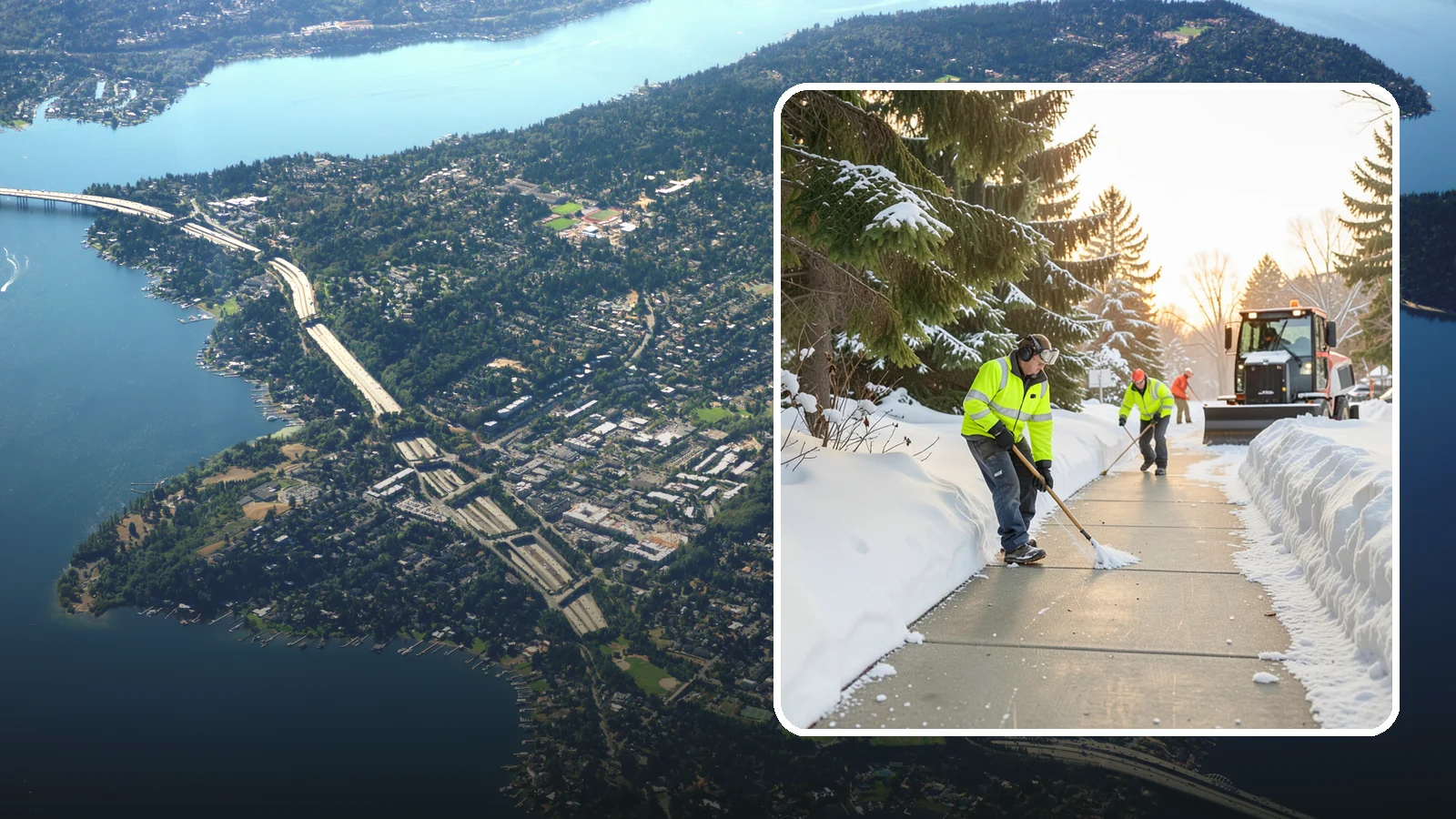 Public Sidewalk Clearing in Mercer Island, King County, WA - We keep the public sidewalks fronting your property clear to meet local ordinances and protect pedestrians.
