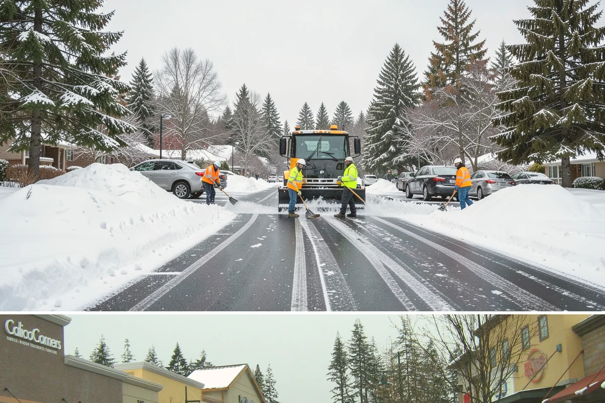 Public Sidewalk Clearing in Mill Creek, Snohomish County, WA - Public sidewalk clearing is required after every snowfall through the winter season.