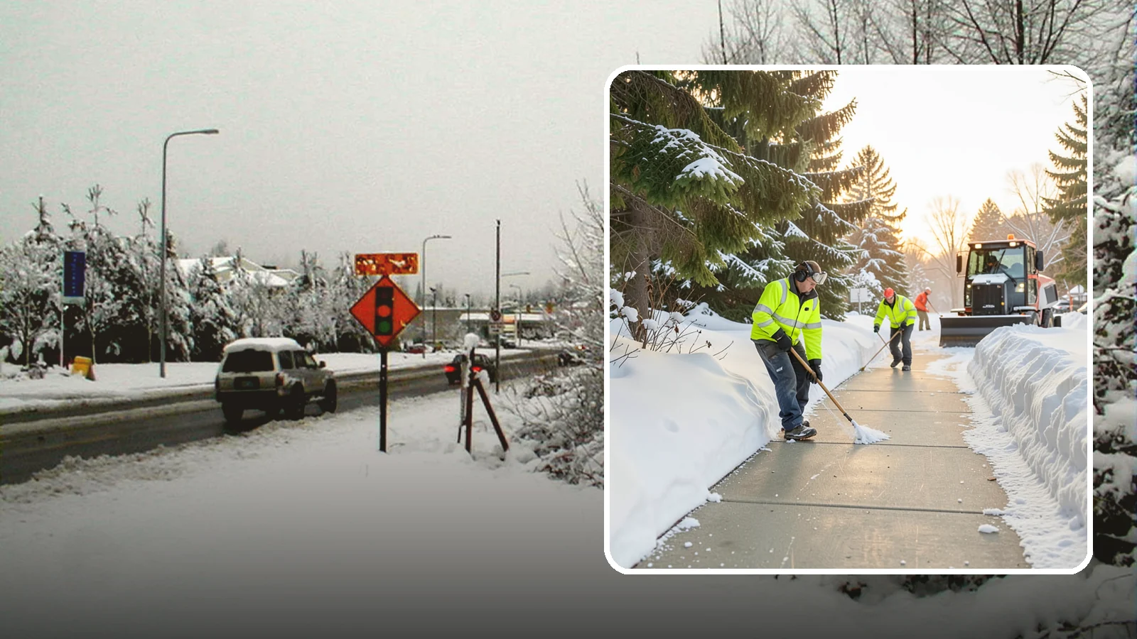 Public Sidewalk Clearing in Newcastle, King County, WA - We keep the public sidewalks fronting your property clear to meet local ordinances and protect pedestrians.