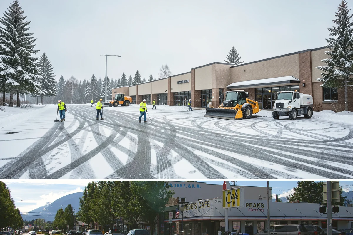 Public Sidewalk Clearing in North Bend, King County, WA - Public sidewalk clearing is required after every snowfall through the winter season.