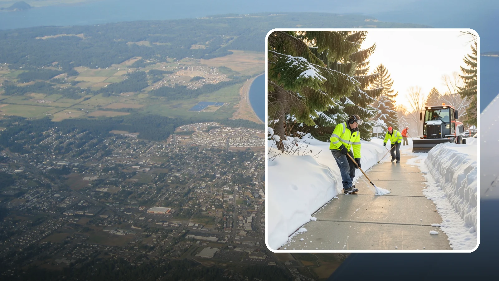 Public Sidewalk Clearing in Oak Harbor, Island County, WA - We keep the public sidewalks fronting your property clear to meet local ordinances and protect pedestrians.