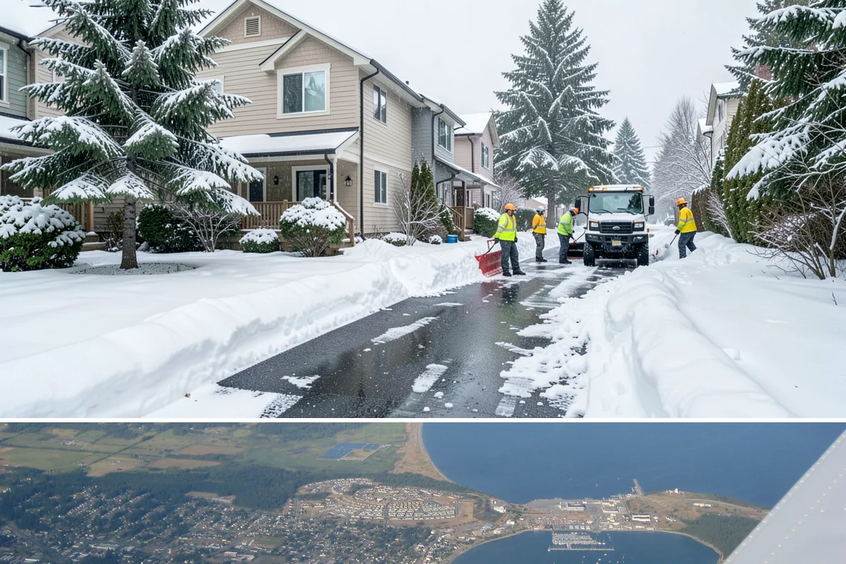 Public Sidewalk Clearing in Oak Harbor, Island County, WA - Public sidewalk clearing is required after every snowfall through the winter season.