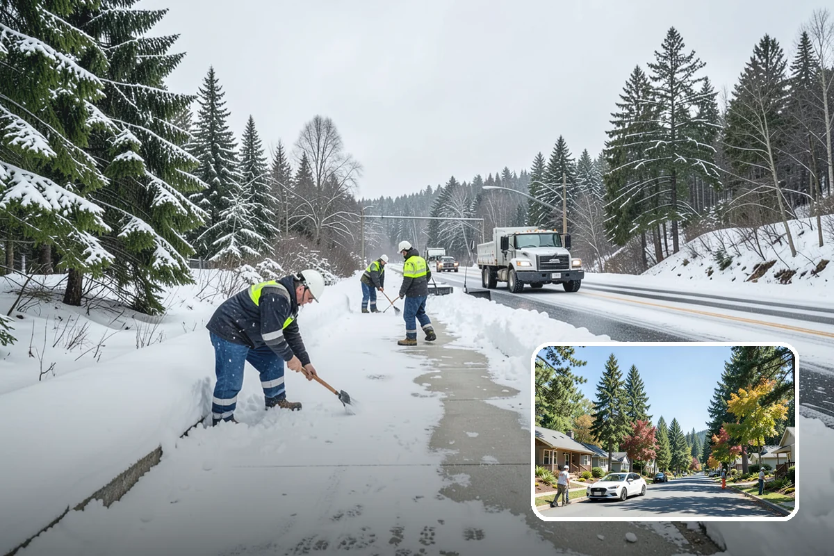 Public Sidewalk Clearing in Orting, Pierce County, WA - Keeps you compliant with local ordinances