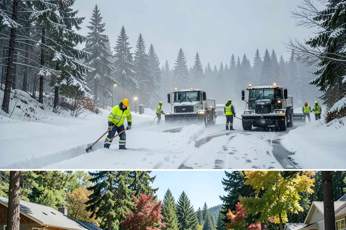 Public Sidewalk Clearing in Orting, Pierce County, WA - Public sidewalk clearing is required after every snowfall through the winter season.