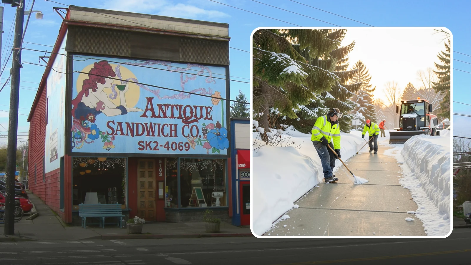 Public Sidewalk Clearing in Ruston, Pierce County, WA - We keep the public sidewalks fronting your property clear to meet local ordinances and protect pedestrians.